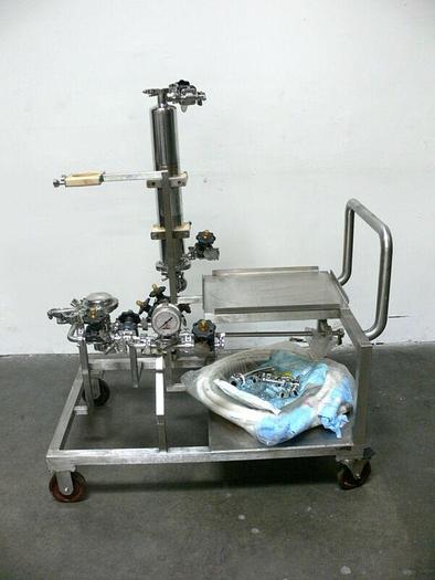 Used Sartorius HU12U71-3058M F-1748 Asepco + ITT PureFlo Filtration Skid w/ Valves