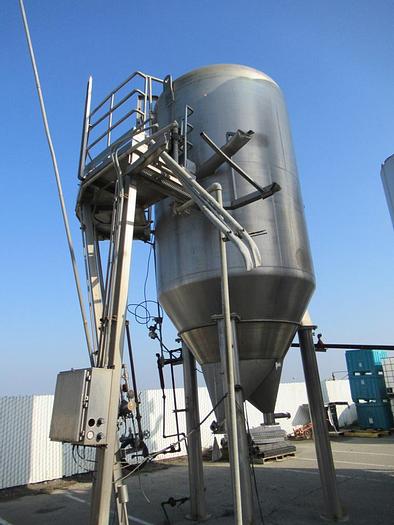 Used Silo, 600 CF, S/st, 8' x 11', Cone Btm, 72.5 PSI, #L742244