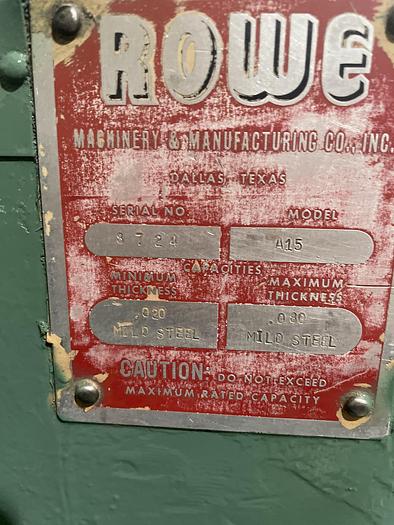 Used 15" x .080", ROWE, No. A15 MOTORIZED STRAIGHTENER