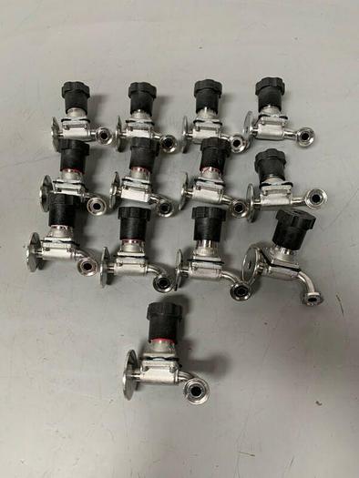 Used ITT Pure Flow Diaphragm Valve .5-316L-RA20MAX-CWP150 w/ 1/2" Sanitary & 2" OD