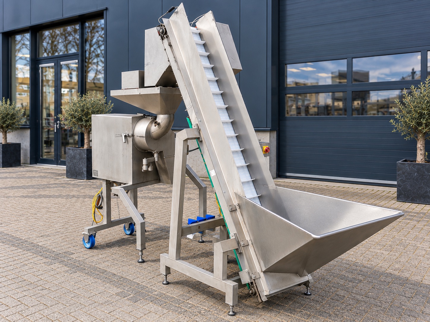 Used 2018 Kronen KUJ cube, strip and slice cutting machine with infeed conveyor