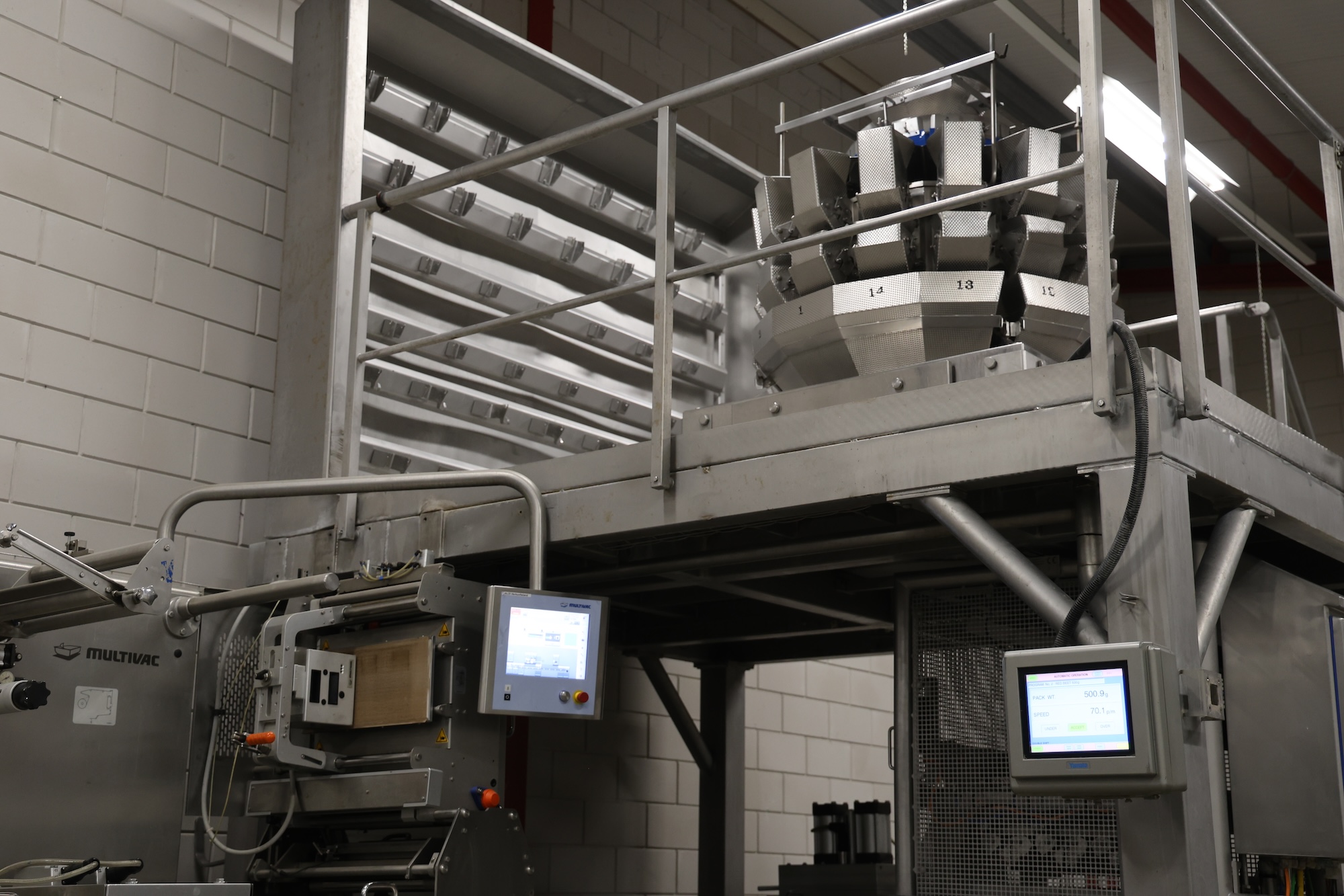 Used 2013 Multivac - Yamato Full automatic weighing and packing line
