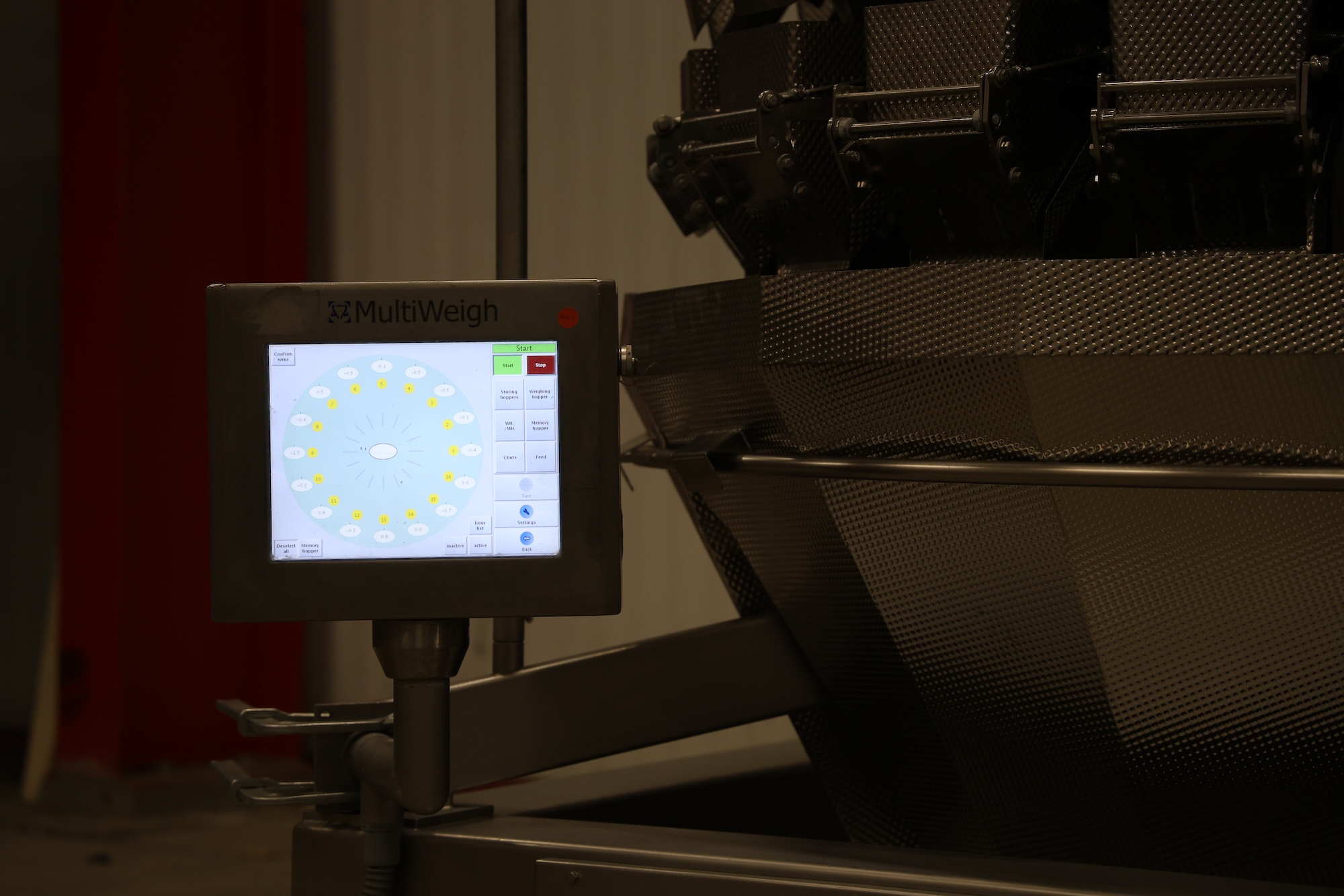 Used 2015 Multiweigh 16 heads (3-mix) multihead with memory buckets