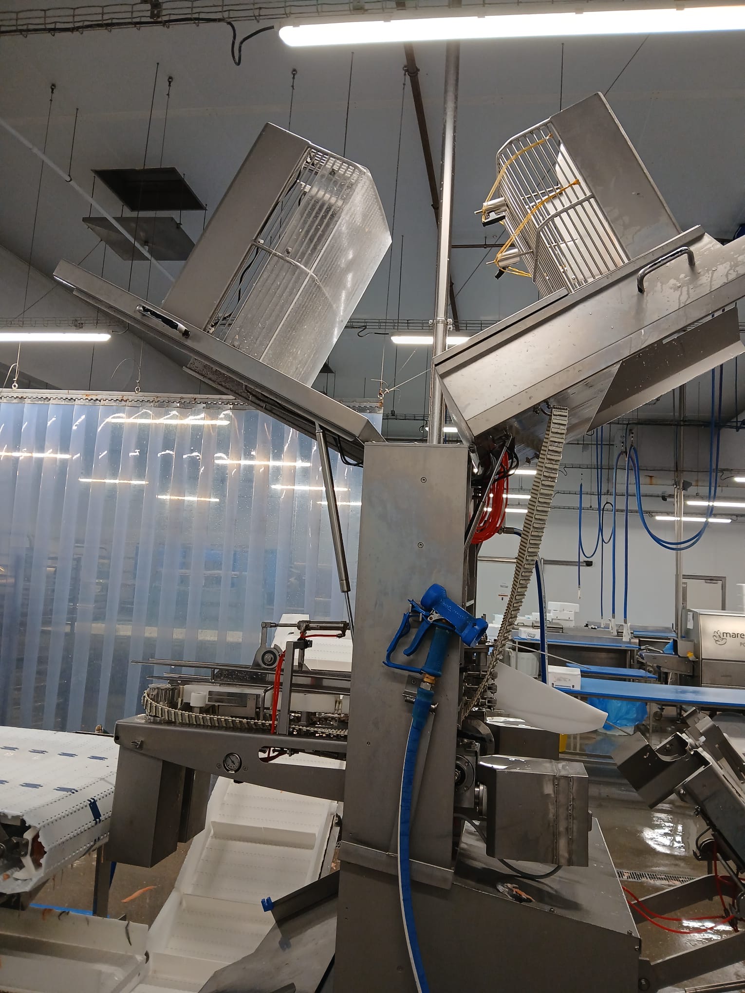 Used 2012 Marel 2630 filleting line with 2620 and knife sharpener