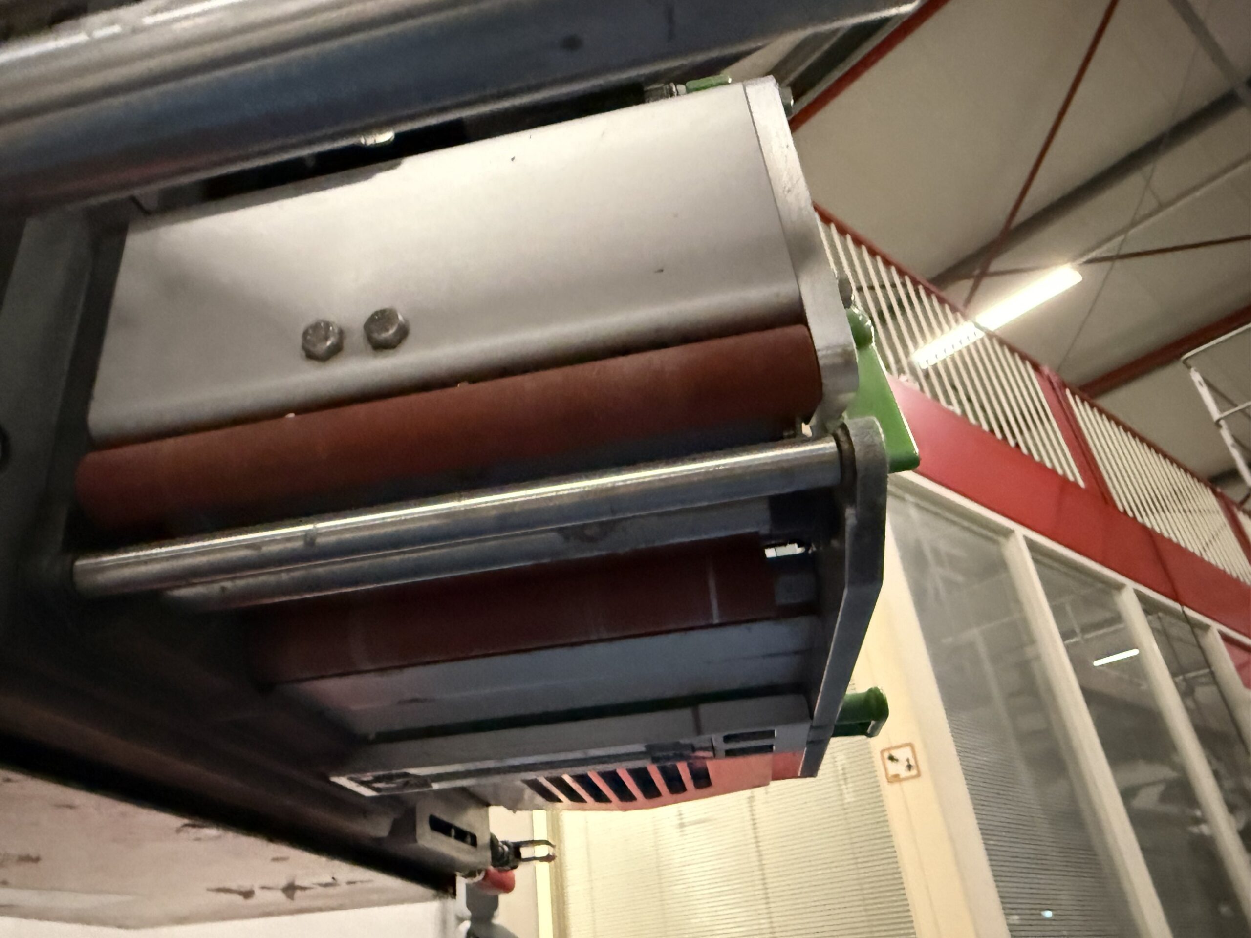 Used Van Oers LPX 400 blow print and apply labeller with conveyor