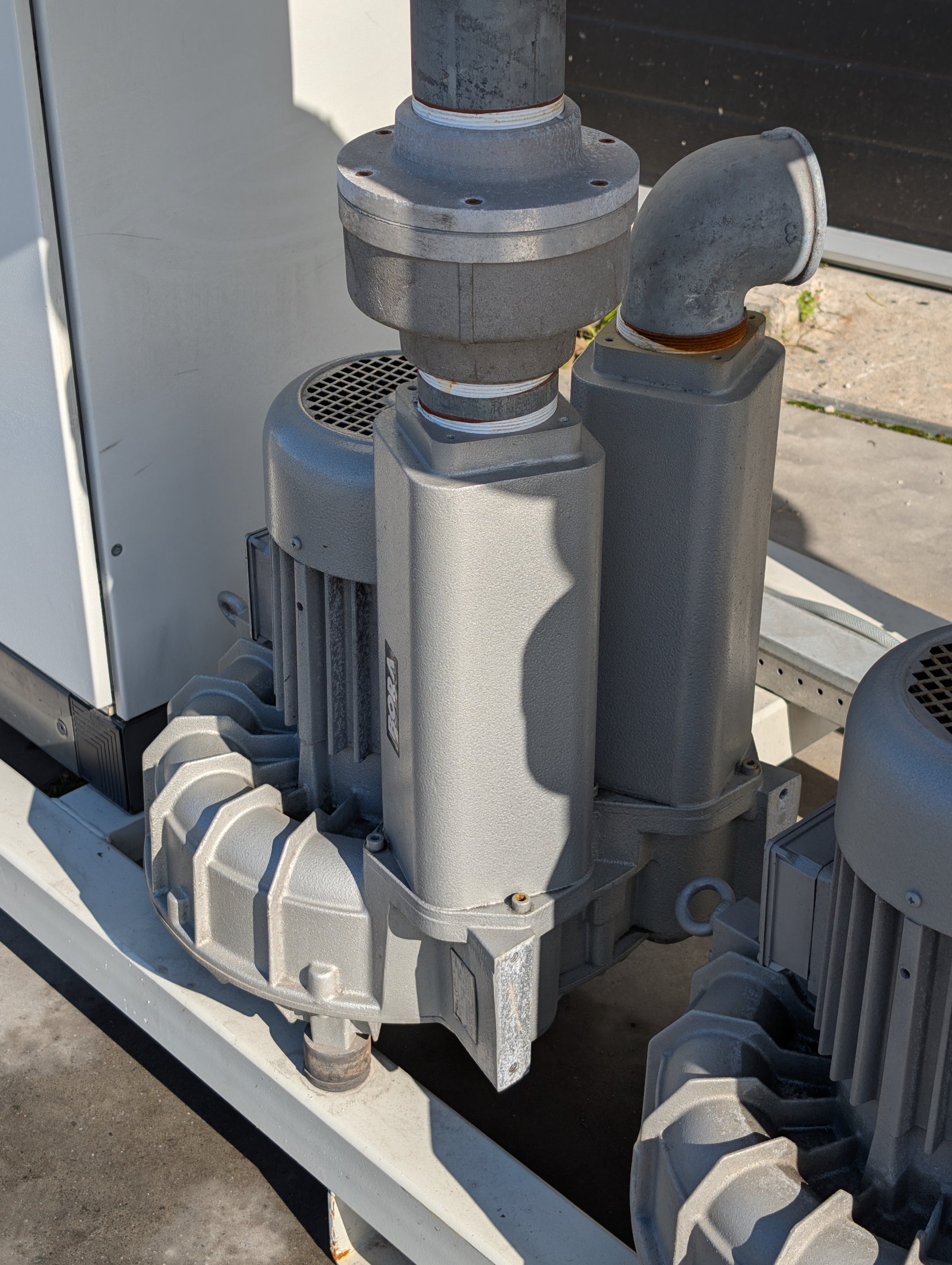 Used Bora SAP 450 three-pump vacuum unit with control cabinet