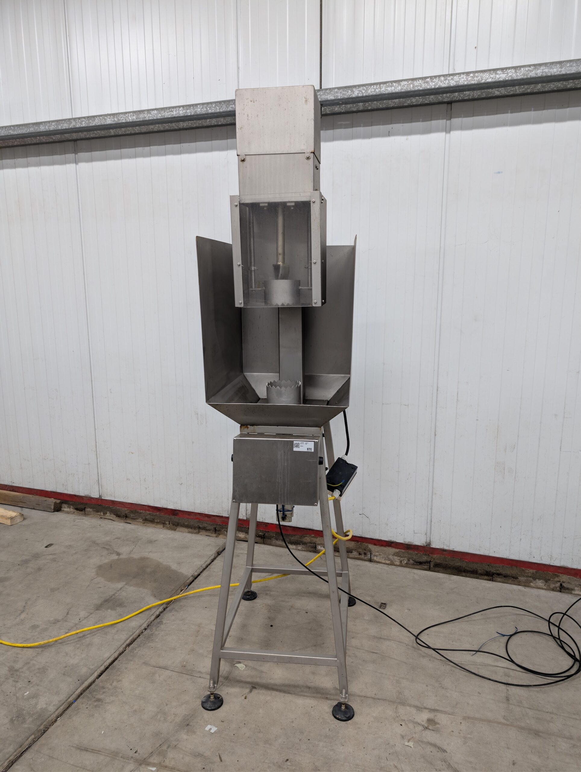 Used Pneumatic cabbage corer on stainless steel stand