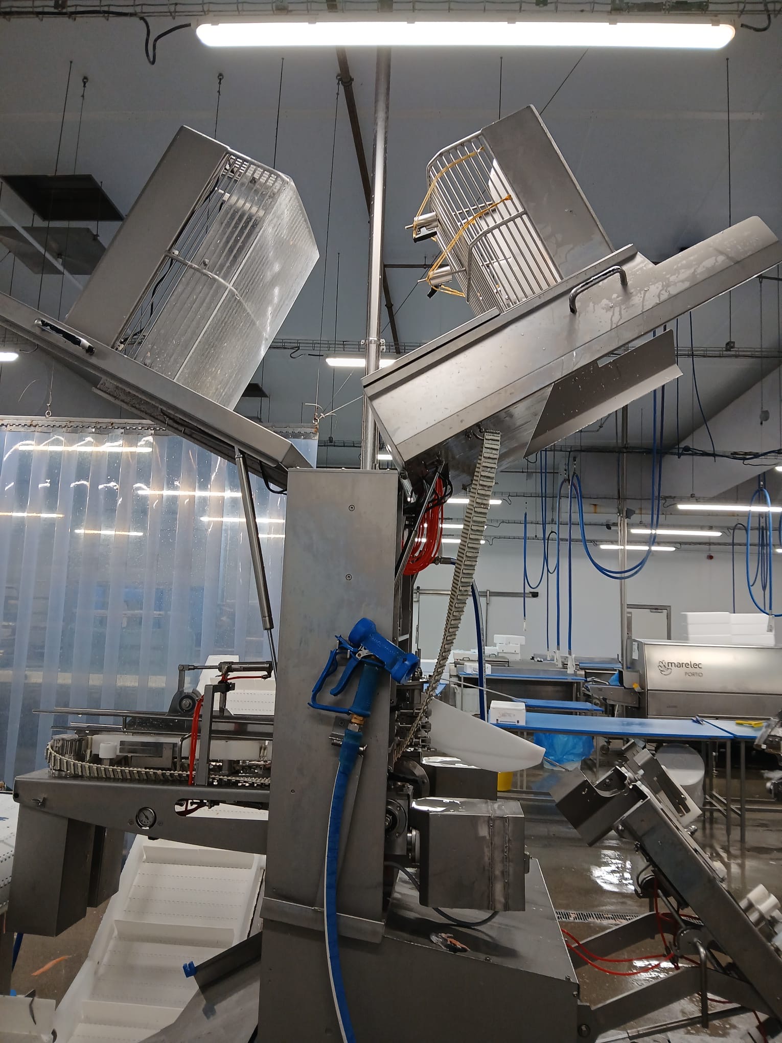 Used 2012 Marel 2630 filleting line with 2620 and knife sharpener