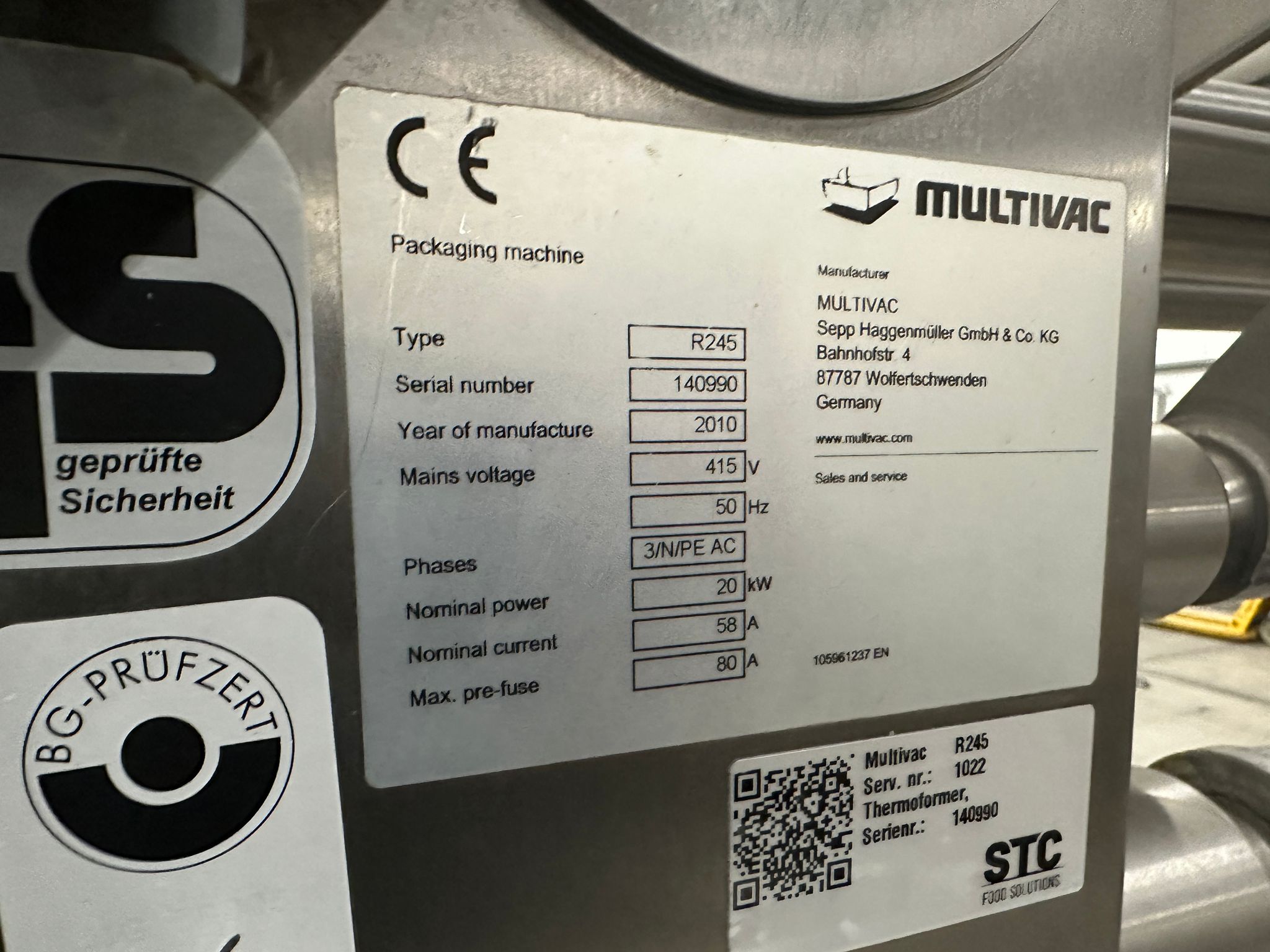 Used 2010 Multivac R245