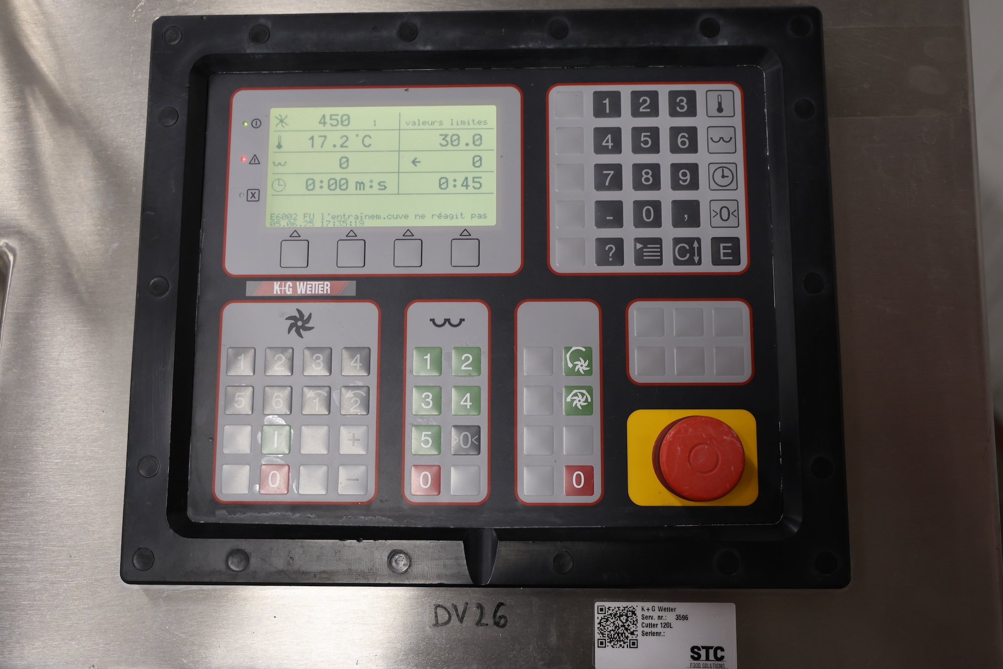 Used KG Wetter 120 bowl cutter with discharge