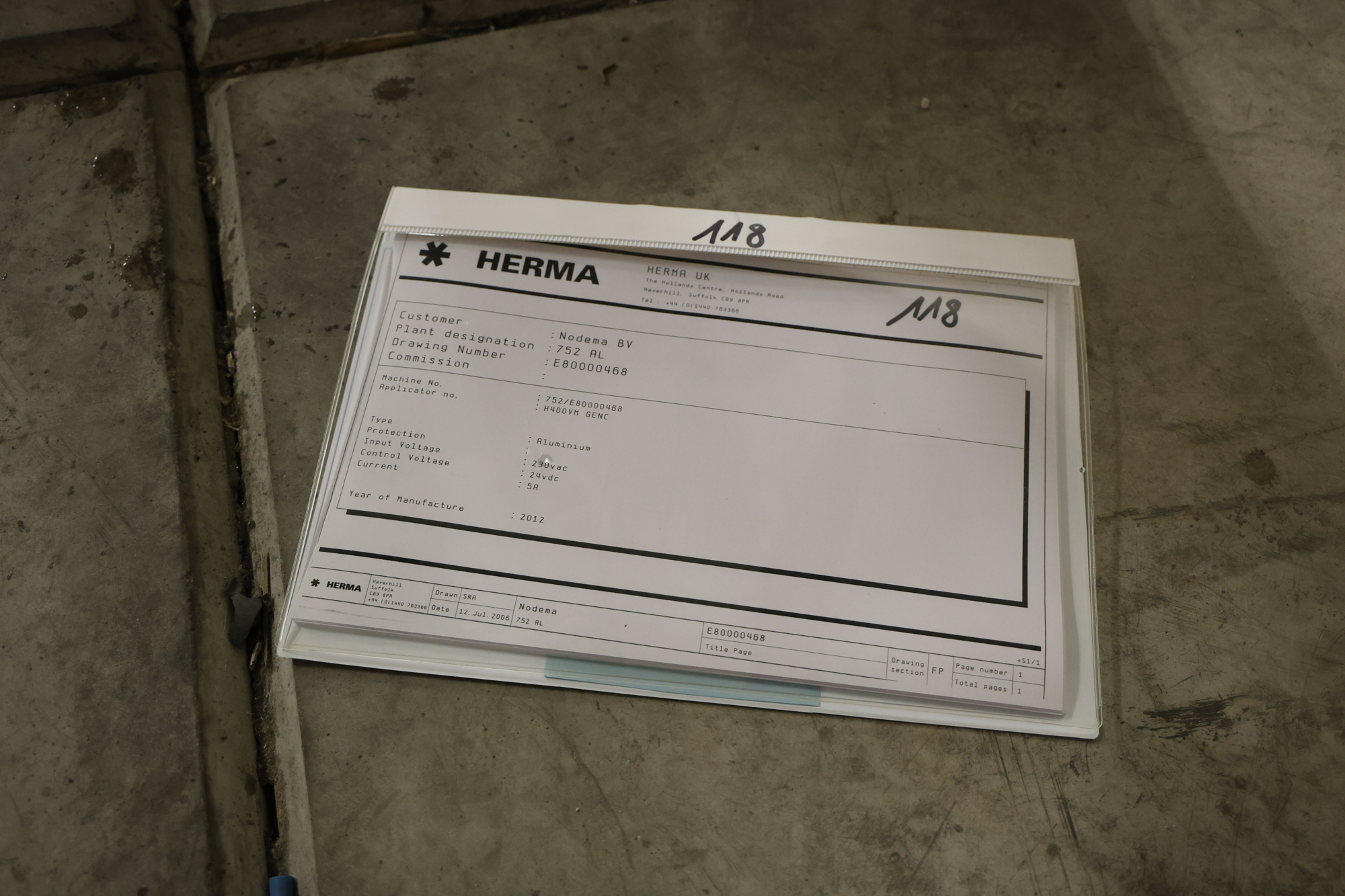 Used 2012 Herma 752C Labeling machine