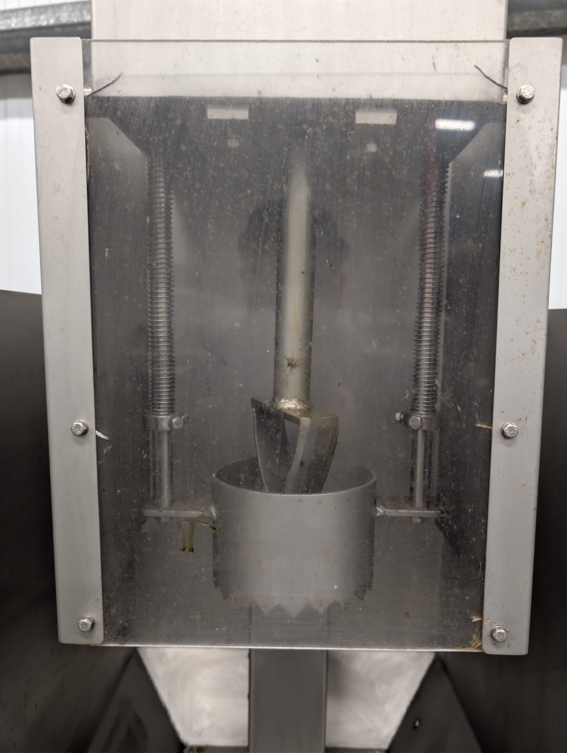 Used Pneumatic cabbage corer on stainless steel stand