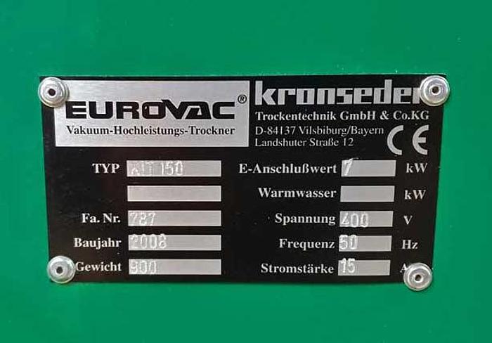 Used 2008 Kronseder Germany EUROVAC Kronseder KIT 150 Vacuum interval dryer KIT