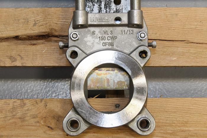 Used 3" Wey VL Series Air Operated Knife Gate Valve #44112