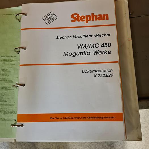 Used 1996 Stephan 500l Liquid mixing plant