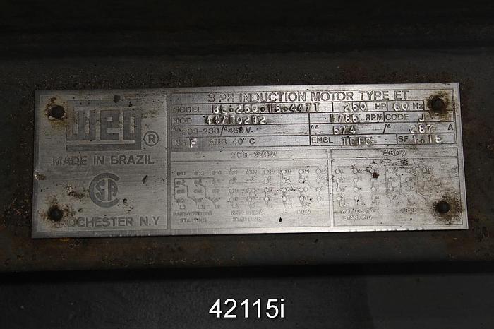 Used Beloit V250 Pulper Drive, With Weg A/C Motor #42115