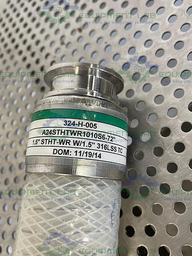 Used Sani Tech  STHT-WR-1500 72" Silicone Hose w/ 1 1/2" Sanitary Fitting