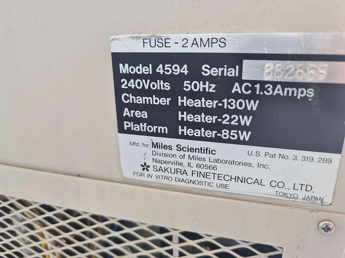 Used Miles Scientific Tissue-Tek Dispensing Console and Thermal Console