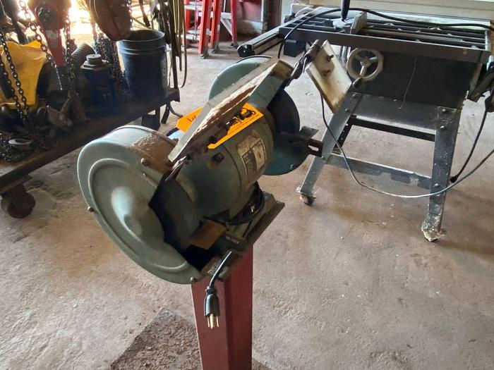 Used HB TOOLS DOUBLE END PEDESTAL GRINDER