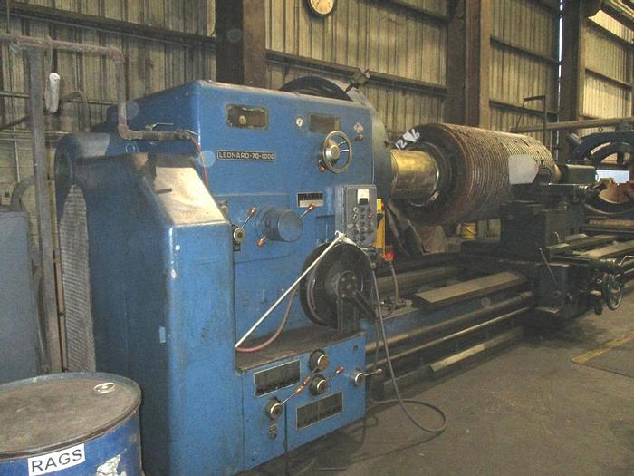 Used 1971 Leonard Heavy Duty Engine, Model 70-1000, 84" Swing, 320" Between Centers, 75 HP, 3 Way Bed Design, (3) Steady Rests