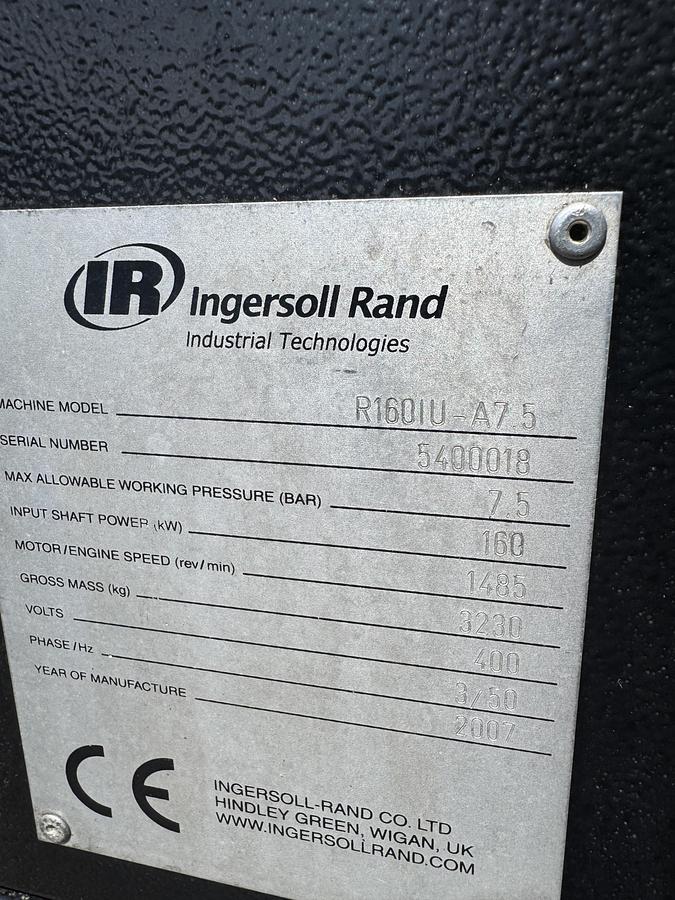 Used 2007 Ingersoll Rand R160 IU A7.5 with dryer