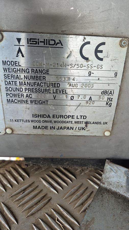 Used 2003 Ishida CCW-M-214W-S/50