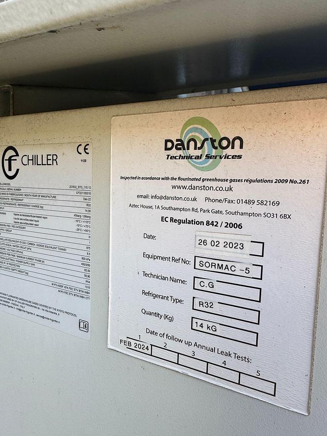 Used 2022 Frigoriferi chiller ZCR32_STD_110.12