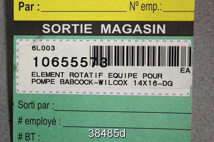 Used Babcock and Wilcox 14x16-DG Pump Rotating Assembly #38485