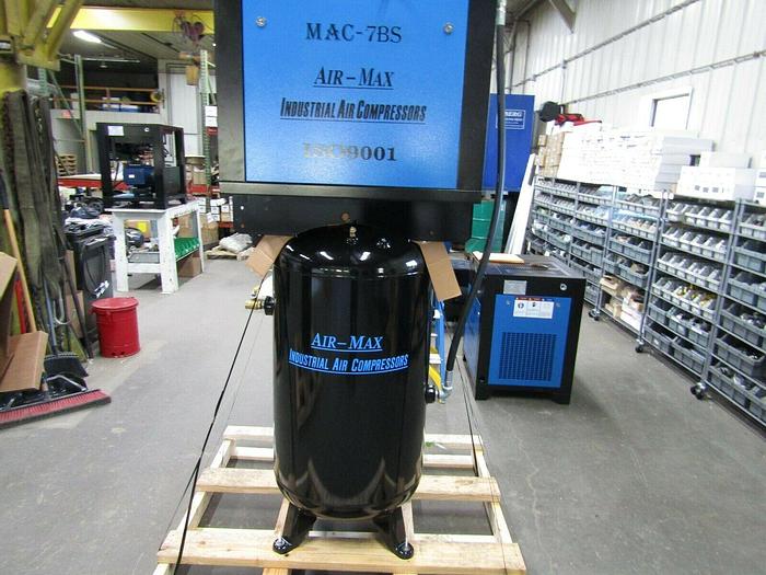 Air-Max MAC-7BSP80V Rotary Screw Industrial Air Compressor 7.5 hp 1ph. 80V W/Dryer