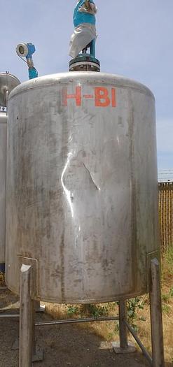 Used Tank, 550 Gallon, S/st, Agit, 1.5 HP, 52" x 60", DT/DB #S742667