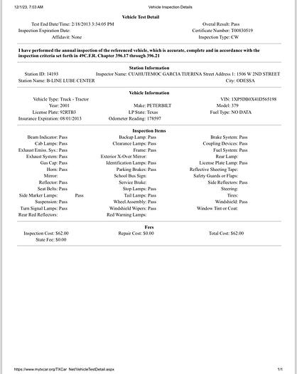 Used 2001 Peterbilt 379