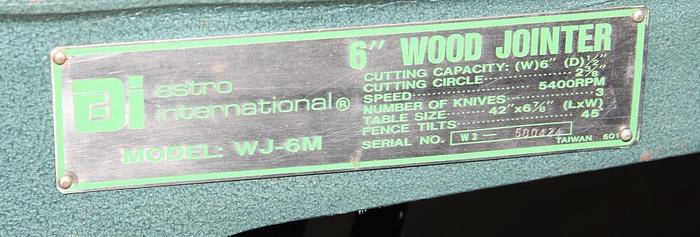 Used *SOLD* Jointer - Astro WJ6M