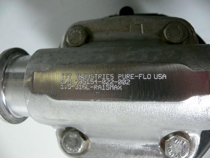 Used Lot of 3 ITT Pure-Flo 316L Diaphragm Valves w/ Advantage 90PSI Actuators