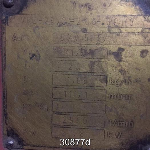 Used TVP VRU-28,3-200-30H3 Blower #30877