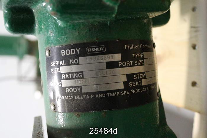 Used Fisher CP Steam Control Valve, 1", Cp Body Style, Monel Shaft, Monel Plug, Monel Seat, Class Cl150, Port Size 3/4", Travel 3/4", Type 667 Actuator, Size 30, Action Pdto, 3582 Positioner #25484