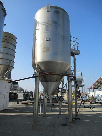 Used Silo, 600 CF, S/st, 8' x 11', Cone Btm, 72.5 PSI, #L742244