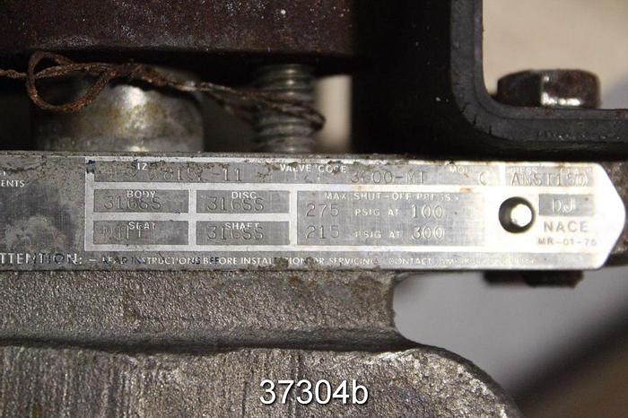 Used Jamesbury 4" Hand Operated Butterfly Valve, 4 815L-11-3600 MT #37304