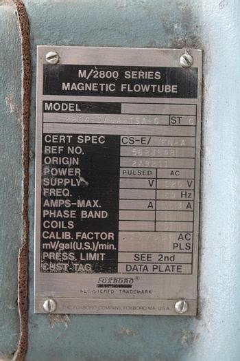 Used Foxboro 2804-SABA-TSA-G 4" Magnetic Flow Tube #42321