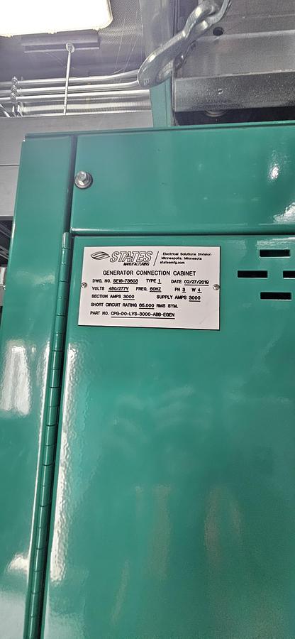 Used Cummins C2000N6CB 480V Gas Generator Set 65dBA at 23ft Enclosure