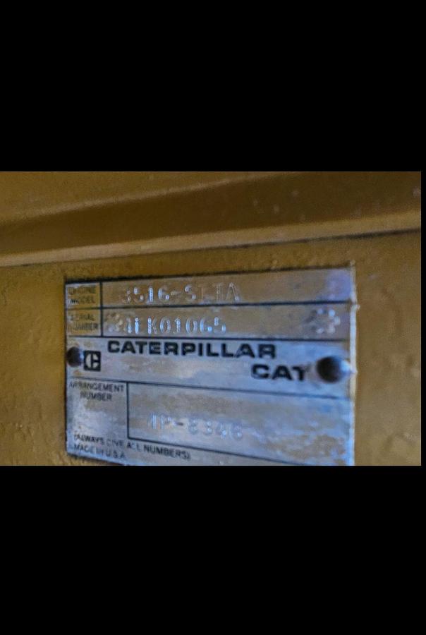 Used 1990 Caterpillar G3516  4160 volt good running  high hour take outs