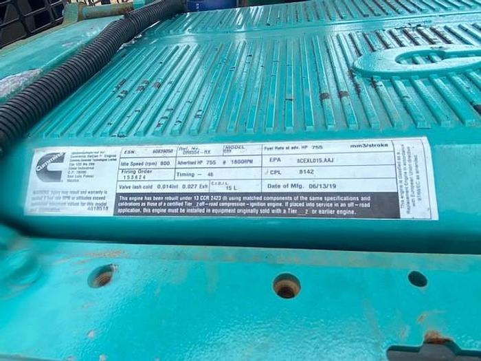 Used 2019 Cummins QSX15 500kW Generator