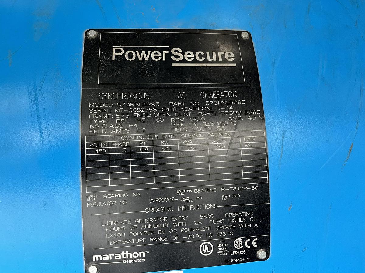 Used 2020 Power Secure Generator PBM1250