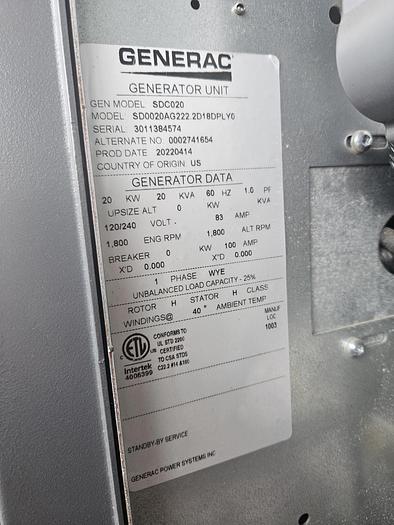 2022 Generac SDC020