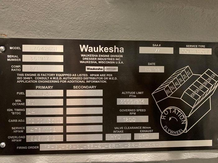 Used 1998 Waukesha 7042GSI Rebuilt