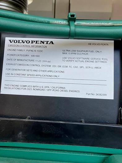 2024 New 1100kW Standby Twin Pack Volvo Tier4 Final Diesel Generator