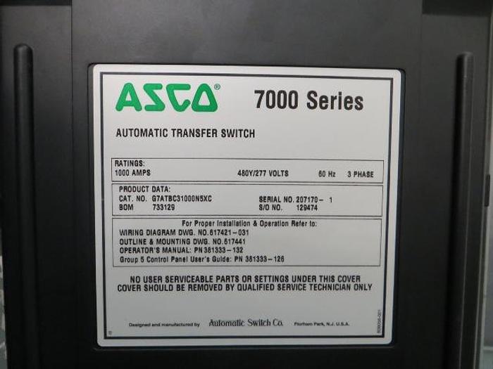 Used ASCO 1000 Amp Automatic Transfer Switch