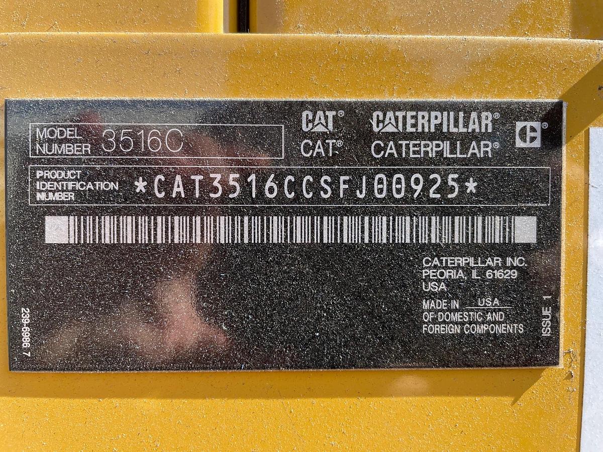 Used 2016 Caterpillar 3516 Generator 2000kW Low Hours
