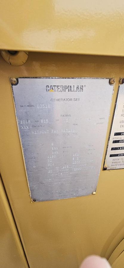 Used 1990 Caterpillar G3516 4160 volt good running high hour take outs