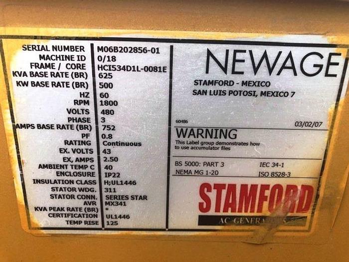 Used Caterpillar D3412 Generator Set 500kW