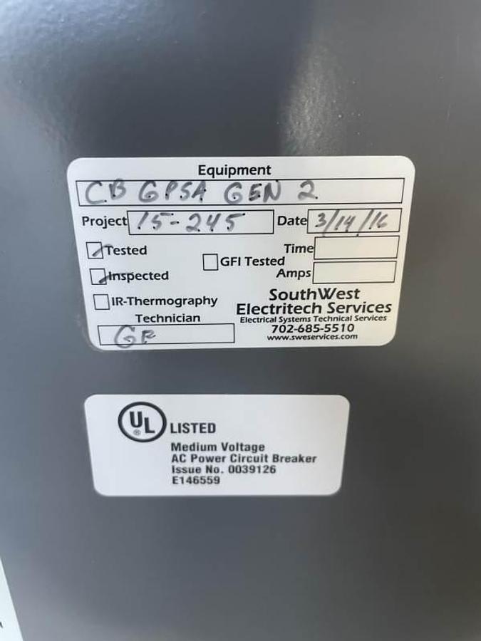 Used Eaton Corp 2016 Circuit Breaker 150VCP-W40